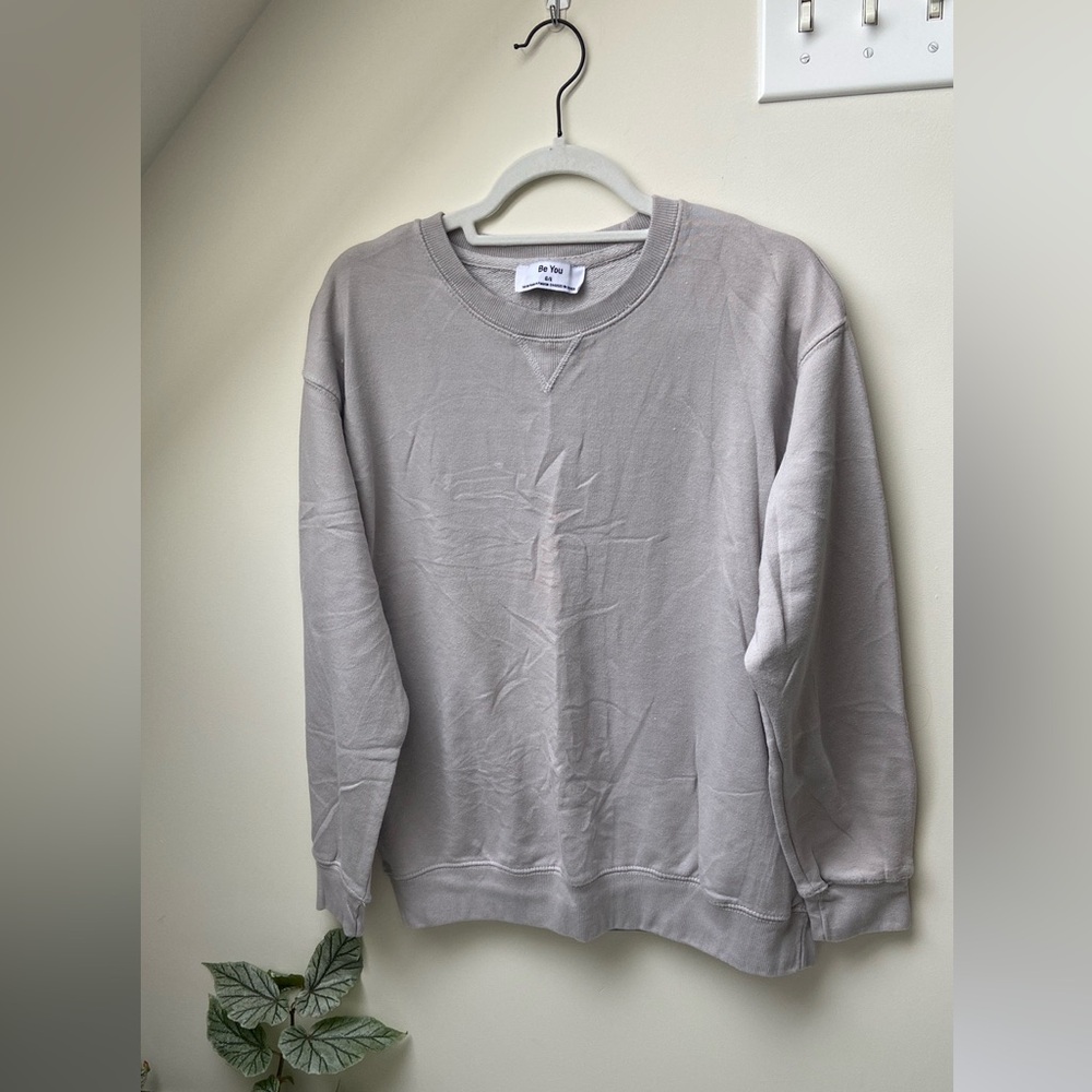 Men's Crewneck Sweater - Light Gray